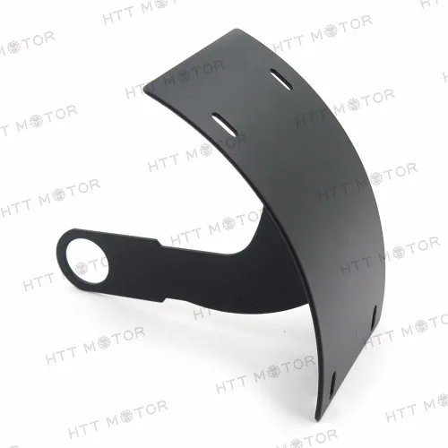 Vista 2 de MT360-010-M Soporte de placa de matrícula curvada negra Soporte de etiqueta de montaje compatible con eje de 1 pulgada