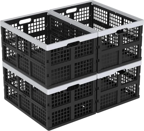 Vista 8 de Wekioger Cajas de leche plegables de 18 L, paquete de 3 cajas de almacenamiento de plástico cuadradas