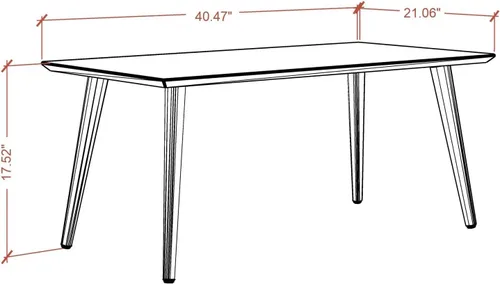 Vista 3 de Manhattan Comfort Utopia Collection 89452 - Mesa auxiliar rectangular moderna de mediados de siglo para sala de estar, con patas abiertas