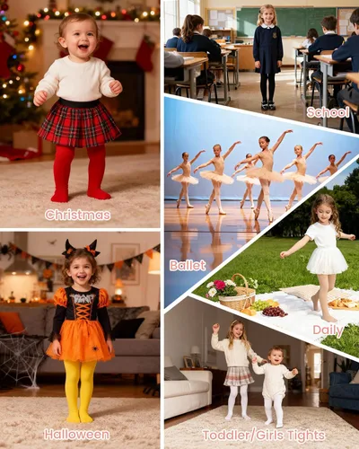 Vista 6 de Century Star Mallas de ballet para niñas pequeñas con pies opacos 00 1 paquete blanco