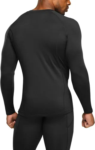 Vista 2 de TSLA - Camiseas térmicas de compresión de manga larga con cuello en V para hombre, ideales para usar como capa base para hacer ejercicio, correr