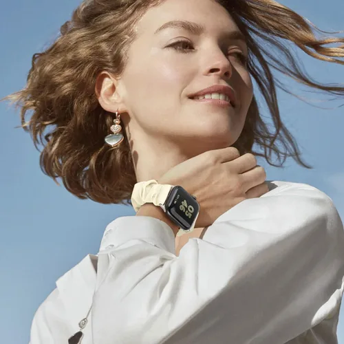 Vista 6 de Paquete de 4 bandas elásticas Scrunchie compatibles con Apple Watch de 38 mm, 40 mm, 41 mm, 42 mm, 44 mm, 45 mm, 49 mm, bandas elásticas con bonito