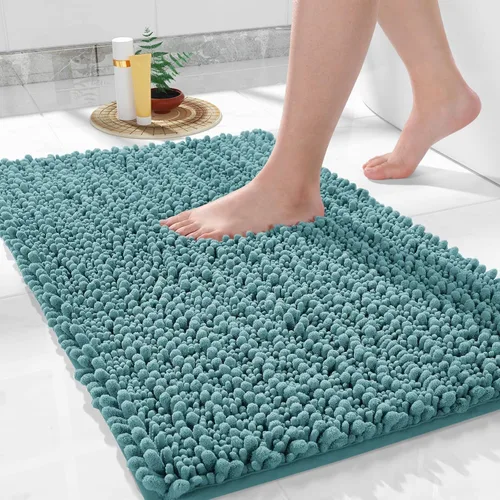 Vista 9 de Yimobra Alfombras de Baño Antideslizantes Lavables - Alfombra de Baño de Chenilla Ultra Suave Absorbente, Alfombra Peluda de Secado Rápido para Negro