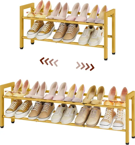 Vista 20 de FAVOOSTY Zapatero Expandible de 2 Niveles, Estante Ajustable para Zapatos Organizador de Almacenamiento que Ahorra Espacio de Metal Independiente