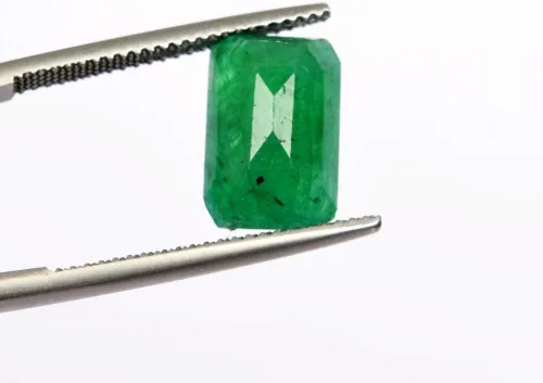 Vista 4 de GEMHUB 4.35 quilates perfecto corte esmeralda verde natural esmeralda piedra preciosa suelta para anillo colgante B-8056, Gema, Zambian - esmeralda