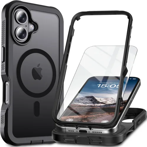Vista 47 de Funda magnética para iPhone SE 3ª y 2ª [protector de pantalla] [compatible con MagSafe] [protección contra caídas de grado militar]