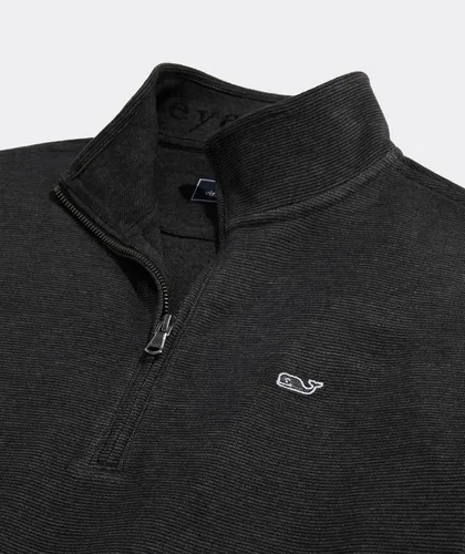Vista 6 de vineyard vines Suéter con cremallera de un cuarto para hombre Negro azabache