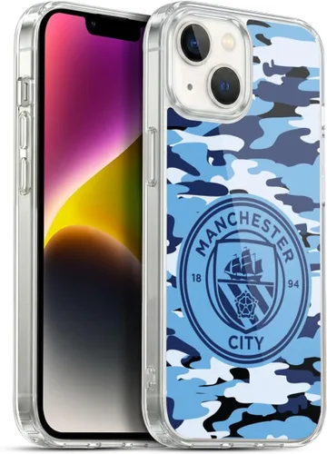 Vista 77 de Head Case Designs Funda de gel con licencia oficial del Manchester City Man City FC Blue Moon Badge Camou [protección de grado militar] compatible