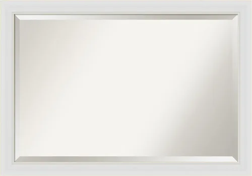 Vista 51 de Amanti Art - Espejo de baño blanco para sobre lavabo, espejo de tocador rectangular blanco de 35x45 para gabinete, marco moderno extragrande, se
