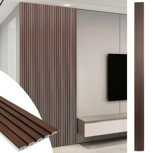 Vista 15 de Art3d WPC Paneles de Revestimiento, Paquete de 16 de 48 x 6 Pulgadas Acentos de Pared 3D para Decoración de Pared Interior, Sala de Estar, Negro