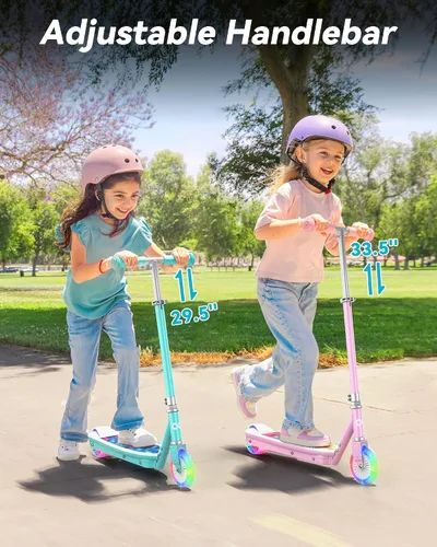 Vista 6 de Gyroor KS2 Kids Electric Scooter – 5 MPH Safe Speed, Foot Sensor Start, LED Lights, Adjustable Handlebar, 2 Hr Fast Charge, UL2272 Certified, Ages