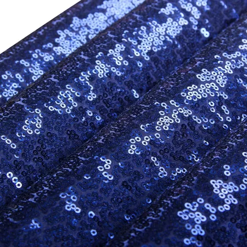 Vista 7 de Juego de 4 manteles individuales de lentejuelas color azul marino, manteles redondos de 15 pulgadas resistentes al calor para comedor, fiestas