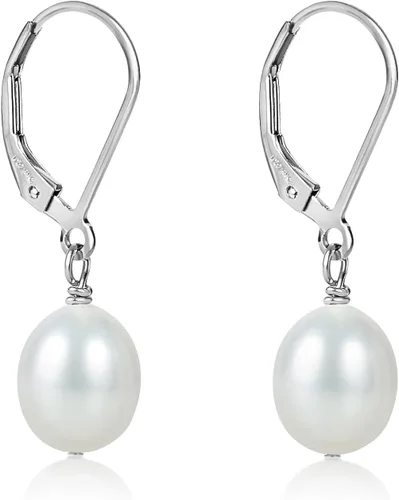 Vista 15 de LILY LUSTRE - Aretes colgantes de plata de ley 925 chapados en oro de 14 quilates, seleccionados a mano, calidad AAAA, color blanco natural