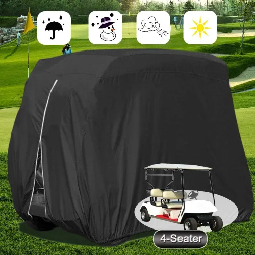 Vista 2 de Cubierta impermeable para carrito de golf para 4 pasajeros, cubierta impermeable para carrito de golf con revestimiento de PVC adicional para EZ GO