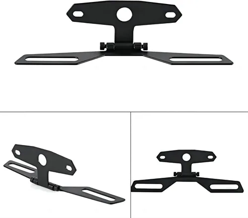 Vista 7 de Soporte ajustable para placa de matrícula de motocicleta - Soporte universal plegable para luz trasera de matrícula