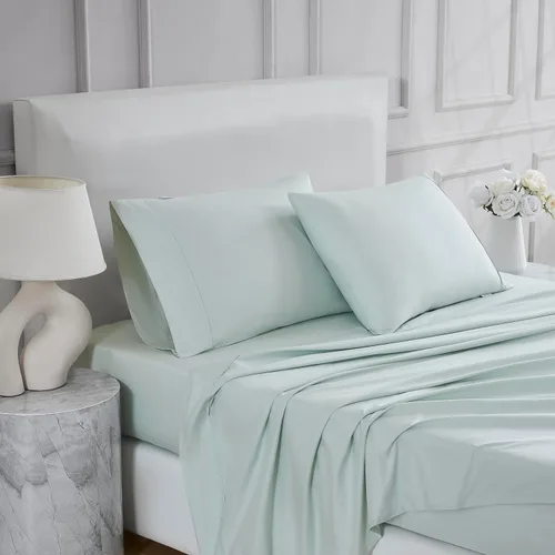 Vista 12 de Linen Closet Juego de sábanas tamaño individual – 100% algodón natural percal, juego de sábanas de cama individual de 3 piezas refrescante