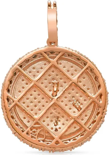 Vista 4 de Acuario con diamantes auténticos y auténticos para acuario, signo del zodiaco, astrología, horóscopo, colgante de oro de 10 quilates, acabado de 2
