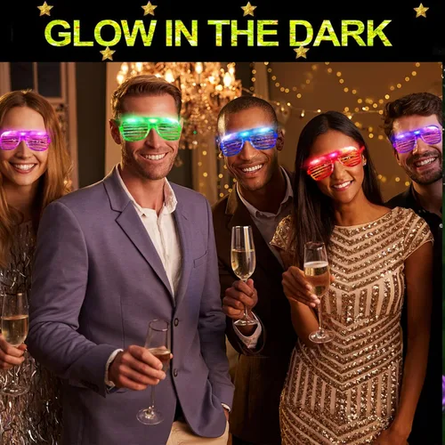 Vista 6 de Paquete de 72 lentes LED que brillan en la oscuridad, suministros de fiesta, palillos luminosos, regalos de fiesta, adultos y niños, gafas de sol