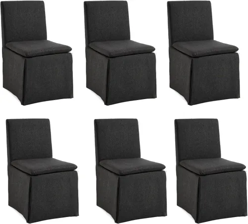 Vista 9 de Juego de 2 sillas de comedor cubiertas de granja, modernas sillas tapizadas para cocina y comedor, cómodas sillas laterales sin brazos con acento