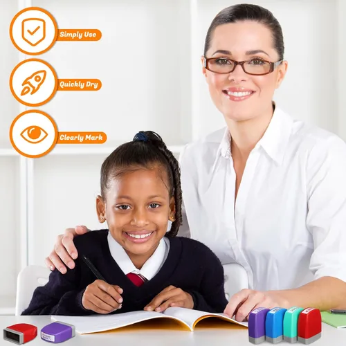 Vista 6 de Jetec 16 sellos autoentintados para profesores españoles, regalos para profesores, sellos de calificación de motivación para suministros
