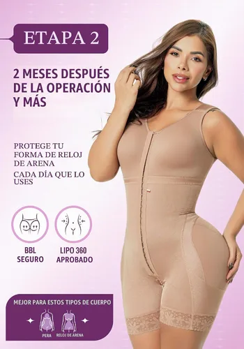 Vista 2 de Snatched Body Stage 2 Faja with Bra BBL Body Faja Post-Op Shapewear Beige