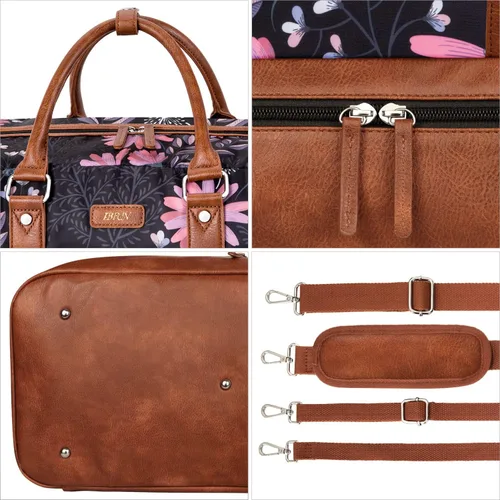 Vista 55 de IBFUN Bolsas de fin de semana para mujer, bolsa grande de lona para viaje, bolsa de viaje con compartimento para zapatos, 21 pulgadas, juego de 3