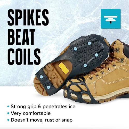 Vista 4 de Due North Tacos de hielo multiusos para zapatos y botas, picos de tracción para hombres y mujeres que trabajan en hielo y nieve