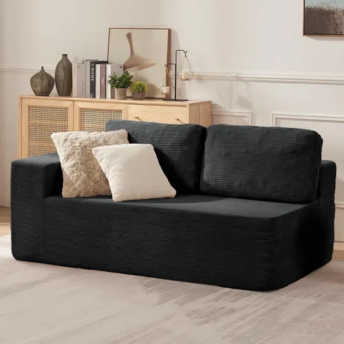 Vista 28 de Furnify Sofá modular tapizado de espuma de 30", Sofá de piso tapizado con almohada, Silla puf para dormitorio y sala de estar, No requiere