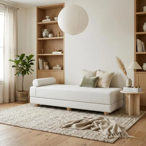 Vista 19 de Jaxx Alon Daybed - Tumbona plegable con colchón de espuma viscoelástica de primera calidad, tamaño Queen, fabricado en los Estados Unidos