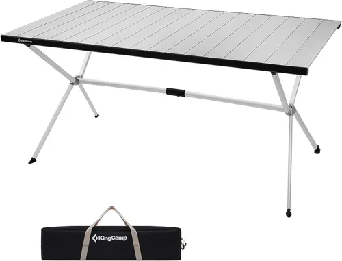 Vista 12 de KingCamp Mesa de camping plegable de 265 libras, mesa de exterior 4P - 42.1 × 27.6 pulgadas - 3 altura ajustable