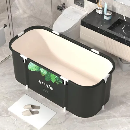 Vista 11 de Bañera portátil para cabina de ducha, bañera plegable grande de 45.3 pulgadas para adultos, bañera de SPA japonesa plegable para baño familiar