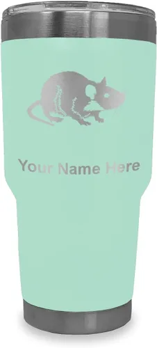 Vista 16 de LaserGram Vaso aislado al vacío de 20 onzas, rata, grabado personalizado incluido (negro)
