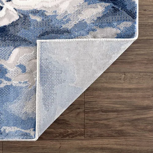 Vista 8 de Abani Alfombras Regal REG110A Azul Gris Diseño de Hielo de Mármol - Alfombra de Área Lavable