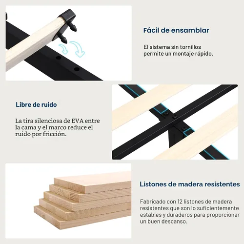 Vista 8 de GalnFu Marco de cama de tamaño completo con 4 cajones de almacenamiento, cabecera tapizada grande tipo wingback, estación de carga rápida,