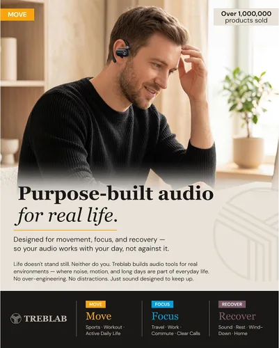 Vista 11 de TREBLAB X-Open - Auriculares inalámbricos True Open Ear de oído abierto, comodidad ligera, ajuste detrás de la oreja, sonido envolvente, micrófono