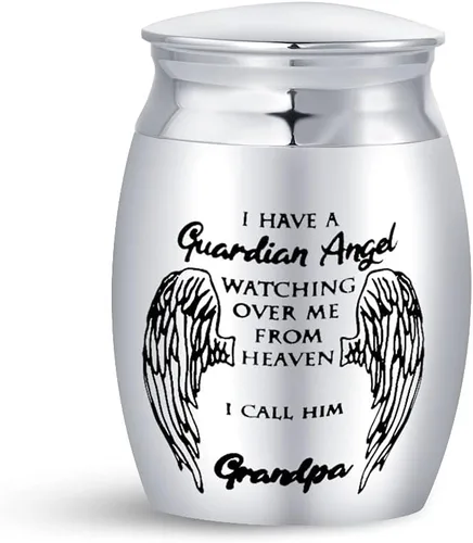 Vista 9 de My Guardian Angel Auntie - Mini urnas de cremación para cenizas para tía, recuerdo conmemorativo, regalo funerario de acero inoxidable, soporte