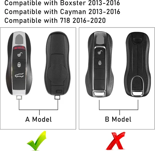 Vista 2 de Jaronx Compatible con Cubierta de Botón de Llave Porsche, Protector de Silicona de Goma para Botón de Llavero Compatible con Porsche Boxster Cayman