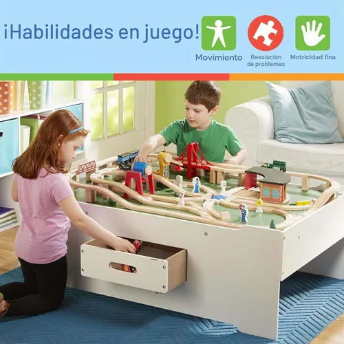 Vista 6 de Melissa & Doug Mesa de juego multiactividad de madera de lujo para sala