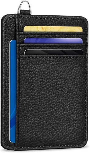 Vista 8 de Yonlevres Cartera delgada para tarjetas de crédito, cartera RFID para mujer, bolsillo frontal, soporte para tarjetas pequeñas, estuche para tarjetas