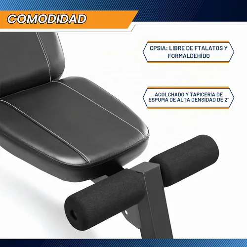 Vista 5 de Marcy Banco multiposición ajustable para gimnasio en casa, pesas y entrenamiento de fuerza Negro