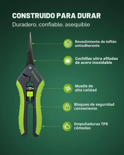 Vista 4 de 2 tijeras de podar de 6.5 pulgadas para jardinería, tijeras de jardín ultra afiladas para cortes precisos, cortadores de bonsái de acero inoxidable