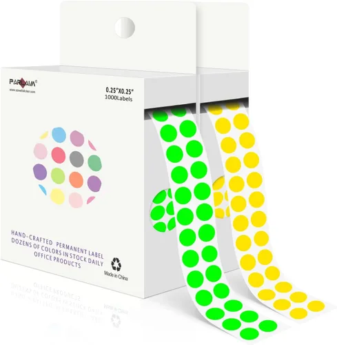 Vista 37 de PARLAIM Calcomanías de punto de código de color de 0.25 pulgadas, 1000 calcomanías de codificación en rollo para oficina, aula de estudiantes, Agua
