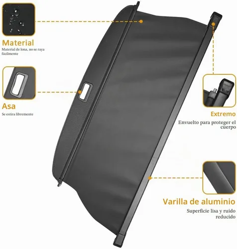 Vista 2 de 4Runner 2025 2026 Cubierta de carga, accesorios para 4Runner 2025 2026, organizador retráctil para maletero, protector de seguridad, cubierta Tonneau