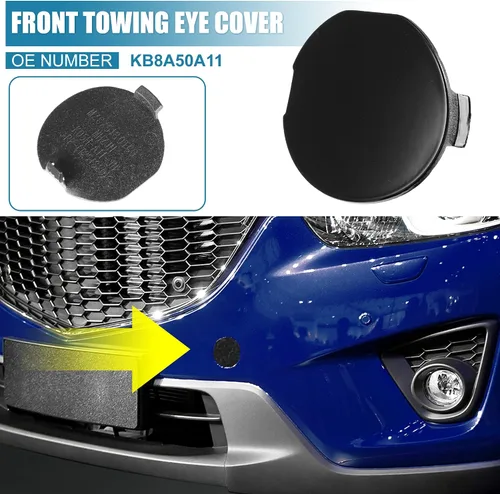 Vista 2 de X AUTOHAUX Cubierta de gancho de remolque KB8A50A11 para Mazda CX-5 2017 Negro, cubierta de remolque, tapa de ojo de remolque