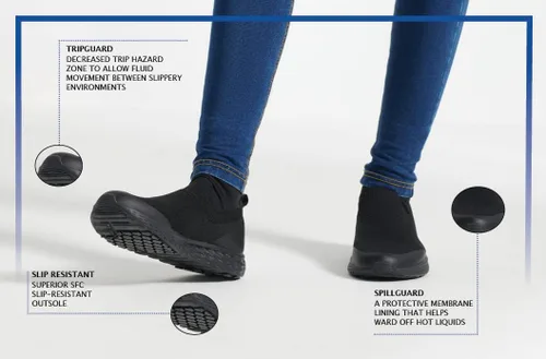 Vista 5 de Shoes for Crews Everlight - Zapatos antideslizantes para mujer, Negro