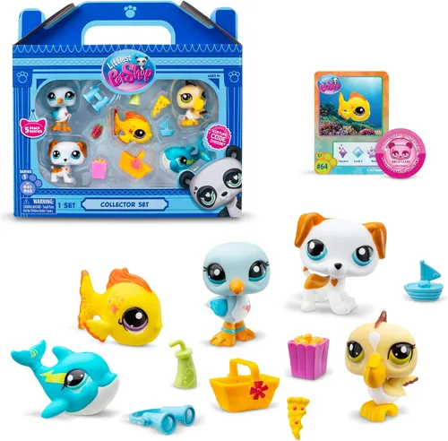 Vista 10 de Littlest Pet Shop Farm Besties - Juego de coleccionista - Gen 7 Bobble Head Pets #56-60, juguete de imaginación para niños mayores de 4 años