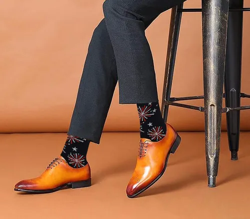 Vista 5 de Different Touch Calcetines de vestir de diseño de moda coloridos para hombres 10-13