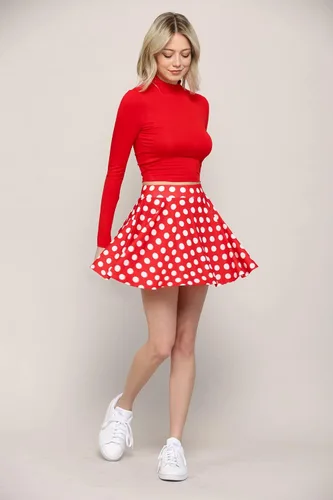 Vista 5 de Made By Johnny Minifalda plisada y elástica casual para mujer con pantalones cortos