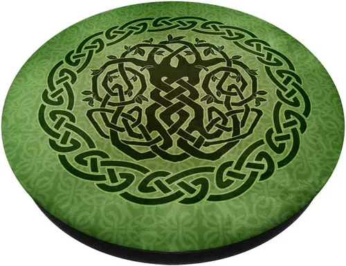 Vista 3 de Pagan de árbol de ruidos celta – PopSockets agarre y soporte para teléfonos y tabletas, Negro