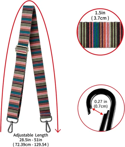 Vista 112 de ZOOEASS Hebillas de níquel Correa ancha para el hombro ajustable de repuesto para cinturón de pistola, hebilla de guitarra estilo bandolera